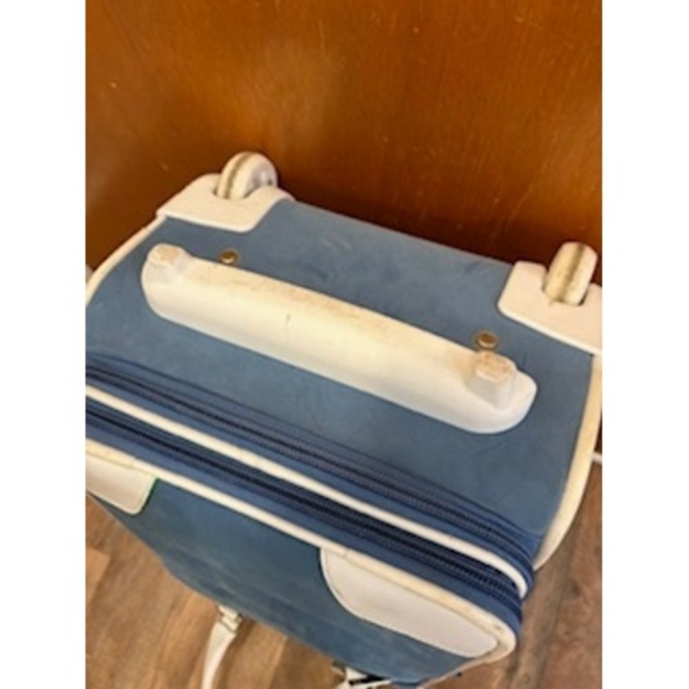 Diane von Furstenberg Rolling Suitcase Blue White Trim Carry On Luggage 19 Inch - Picture 12 of 15